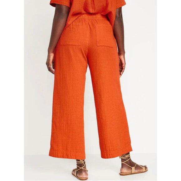 Old Navy High-Waisted Crinkle Gauze Pull-On Ankle Pants Women's Size 2X New with - Picture 4 of 8